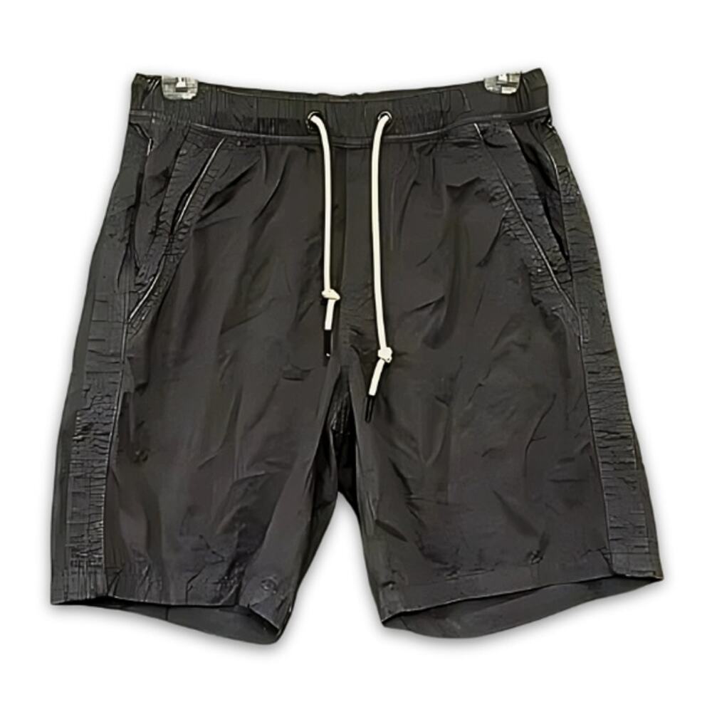 Union Shorts Drawstring Functional Zip Pocket Solid 100% Cotton Gray Men's NWOT